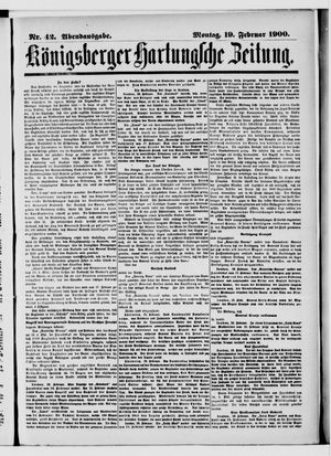 Königsberger Hartungsche Zeitung vom 19.02.1900