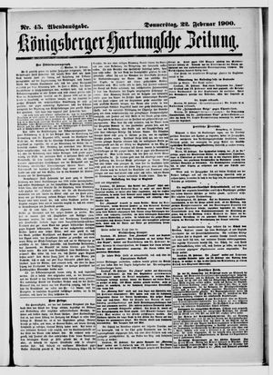 Königsberger Hartungsche Zeitung vom 22.02.1900