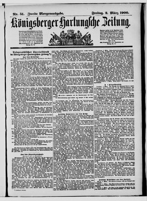 Königsberger Hartungsche Zeitung vom 02.03.1900