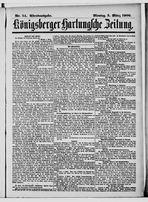 Königsberger Hartungsche Zeitung vom 05.03.1900