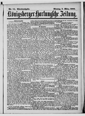 Königsberger Hartungsche Zeitung on Mar 5, 1900