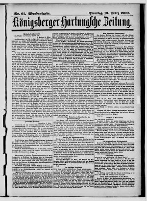 Königsberger Hartungsche Zeitung vom 13.03.1900