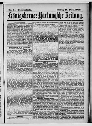 Königsberger Hartungsche Zeitung vom 16.03.1900