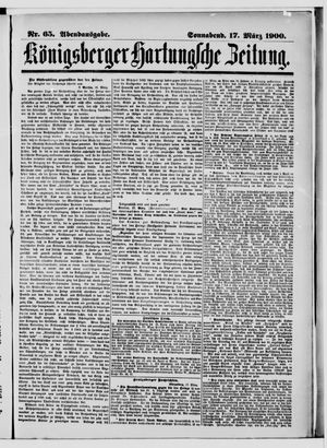 Königsberger Hartungsche Zeitung on Mar 17, 1900