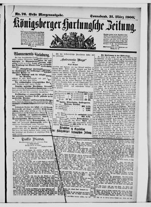 Königsberger Hartungsche Zeitung on Mar 31, 1900