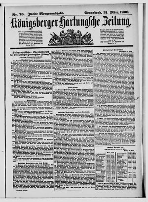 Königsberger Hartungsche Zeitung vom 31.03.1900