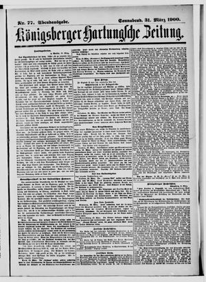 Königsberger Hartungsche Zeitung on Mar 31, 1900