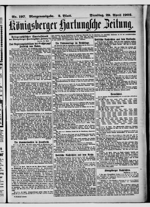 Königsberger Hartungsche Zeitung vom 29.04.1902