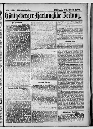 Königsberger Hartungsche Zeitung vom 30.04.1902