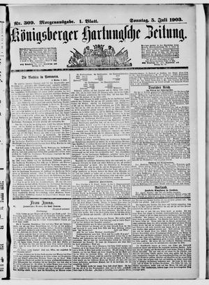 Königsberger Hartungsche Zeitung vom 05.07.1903