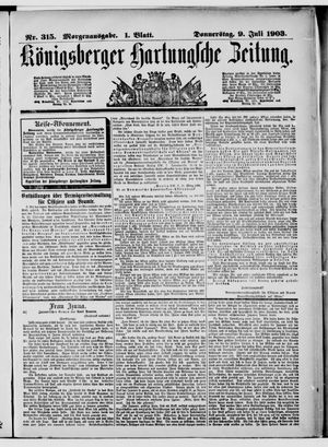 Königsberger Hartungsche Zeitung on Jul 9, 1903