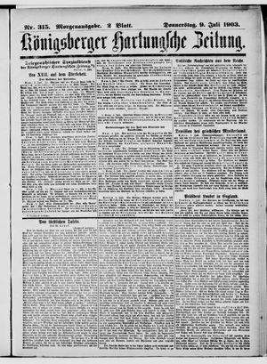 Königsberger Hartungsche Zeitung vom 09.07.1903