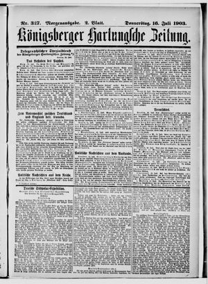 Königsberger Hartungsche Zeitung on Jul 16, 1903