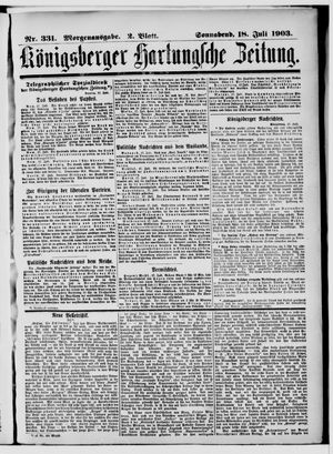 Königsberger Hartungsche Zeitung on Jul 18, 1903