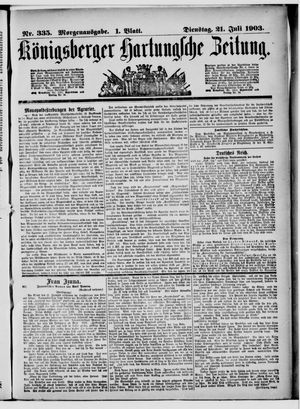 Königsberger Hartungsche Zeitung vom 21.07.1903