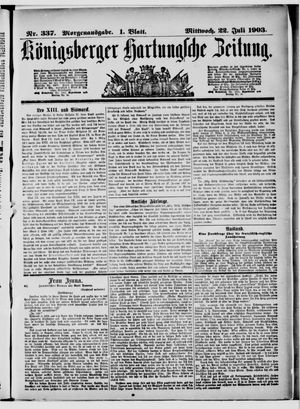 Königsberger Hartungsche Zeitung vom 22.07.1903