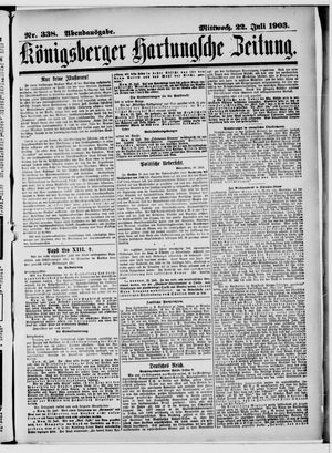 Königsberger Hartungsche Zeitung on Jul 22, 1903
