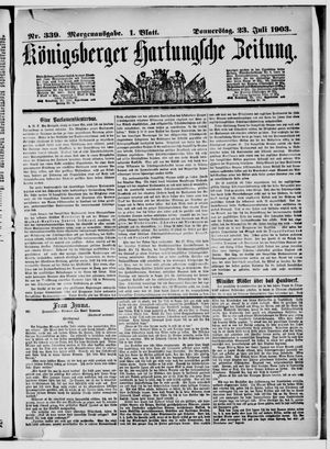 Königsberger Hartungsche Zeitung vom 23.07.1903