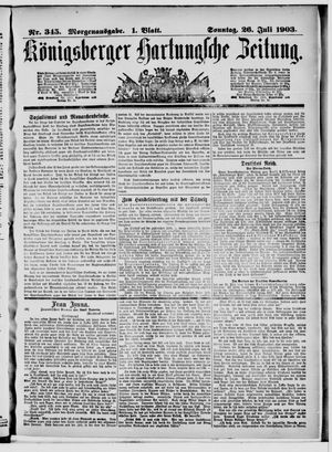 Königsberger Hartungsche Zeitung on Jul 26, 1903