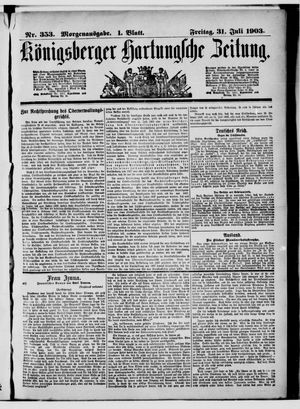 Königsberger Hartungsche Zeitung vom 31.07.1903