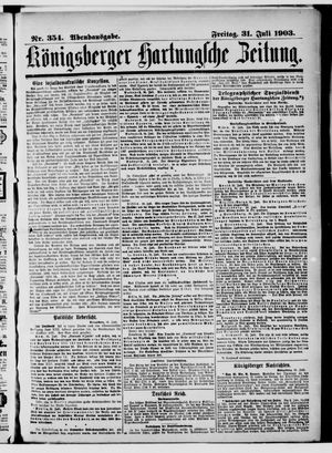 Königsberger Hartungsche Zeitung vom 31.07.1903