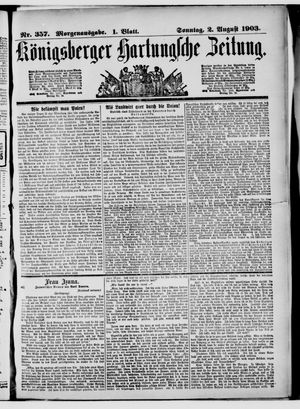 Königsberger Hartungsche Zeitung on Aug 2, 1903