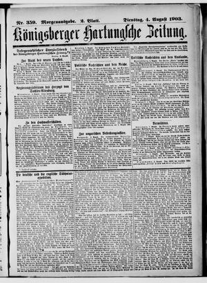 Königsberger Hartungsche Zeitung on Aug 4, 1903