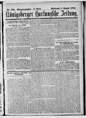 Königsberger Hartungsche Zeitung vom 05.08.1903
