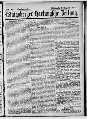 Königsberger Hartungsche Zeitung vom 05.08.1903