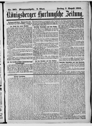 Königsberger Hartungsche Zeitung vom 07.08.1903