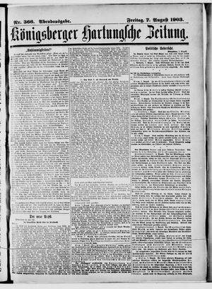Königsberger Hartungsche Zeitung vom 07.08.1903