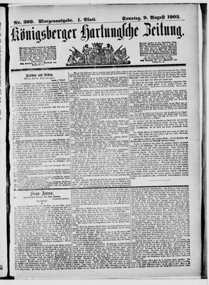 Königsberger Hartungsche Zeitung on Aug 9, 1903