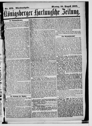 Königsberger Hartungsche Zeitung vom 10.08.1903