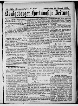 Königsberger Hartungsche Zeitung vom 13.08.1903