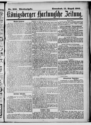 Königsberger Hartungsche Zeitung on Aug 15, 1903