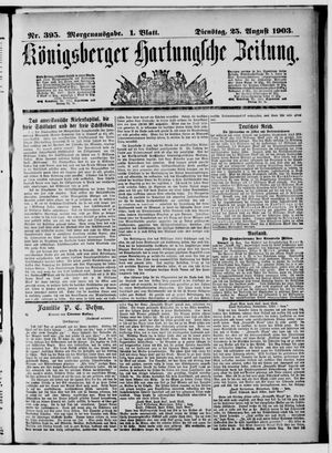 Königsberger Hartungsche Zeitung vom 25.08.1903