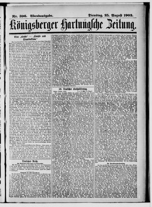 Königsberger Hartungsche Zeitung vom 25.08.1903