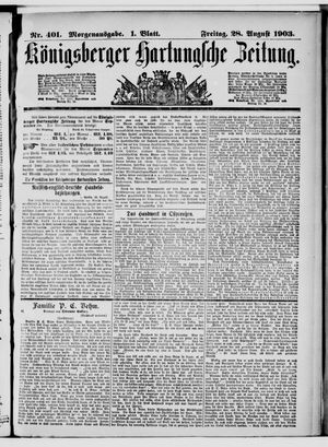 Königsberger Hartungsche Zeitung vom 28.08.1903