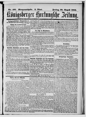 Königsberger Hartungsche Zeitung vom 28.08.1903