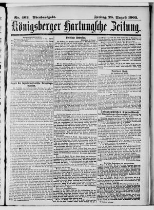 Königsberger Hartungsche Zeitung vom 28.08.1903