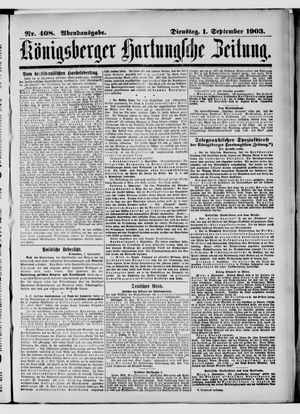 Königsberger Hartungsche Zeitung vom 01.09.1903
