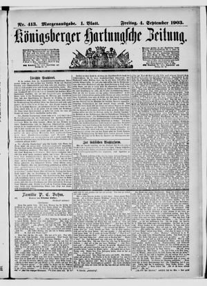 Königsberger Hartungsche Zeitung on Sep 4, 1903