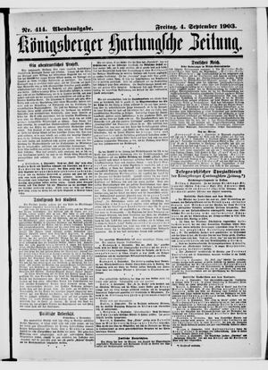 Königsberger Hartungsche Zeitung on Sep 4, 1903
