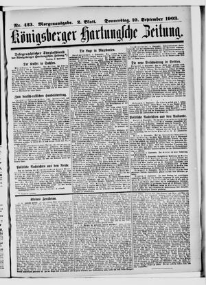 Königsberger Hartungsche Zeitung vom 10.09.1903