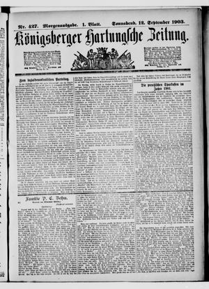 Königsberger Hartungsche Zeitung vom 12.09.1903