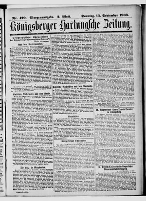 Königsberger Hartungsche Zeitung vom 13.09.1903