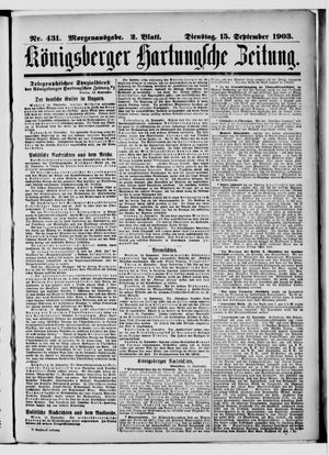 Königsberger Hartungsche Zeitung vom 15.09.1903