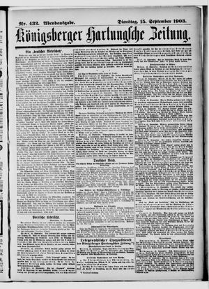 Königsberger Hartungsche Zeitung vom 15.09.1903