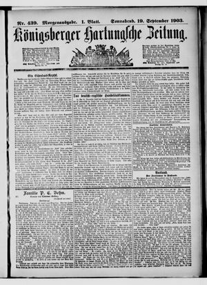 Königsberger Hartungsche Zeitung on Sep 19, 1903