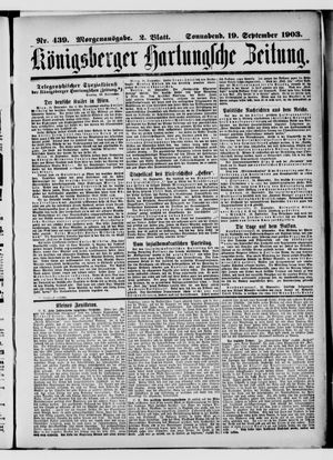 Königsberger Hartungsche Zeitung on Sep 19, 1903